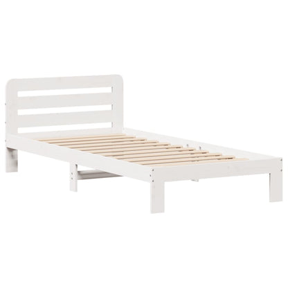 Bed Frame without Mattress White 100x200 cm Solid Wood Pine