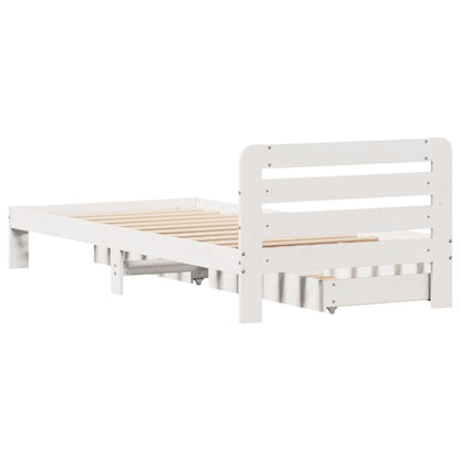 Bed Frame without Mattress White 100x200 cm Solid Wood Pine