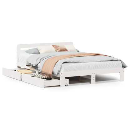 Bed Frame without Mattress White 120x200 cm Solid Wood Pine