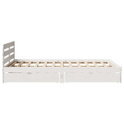 Bed Frame without Mattress White 120x200 cm Solid Wood Pine