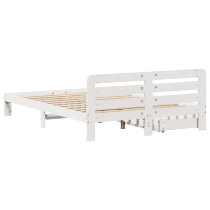 Bed Frame without Mattress White 120x200 cm Solid Wood Pine