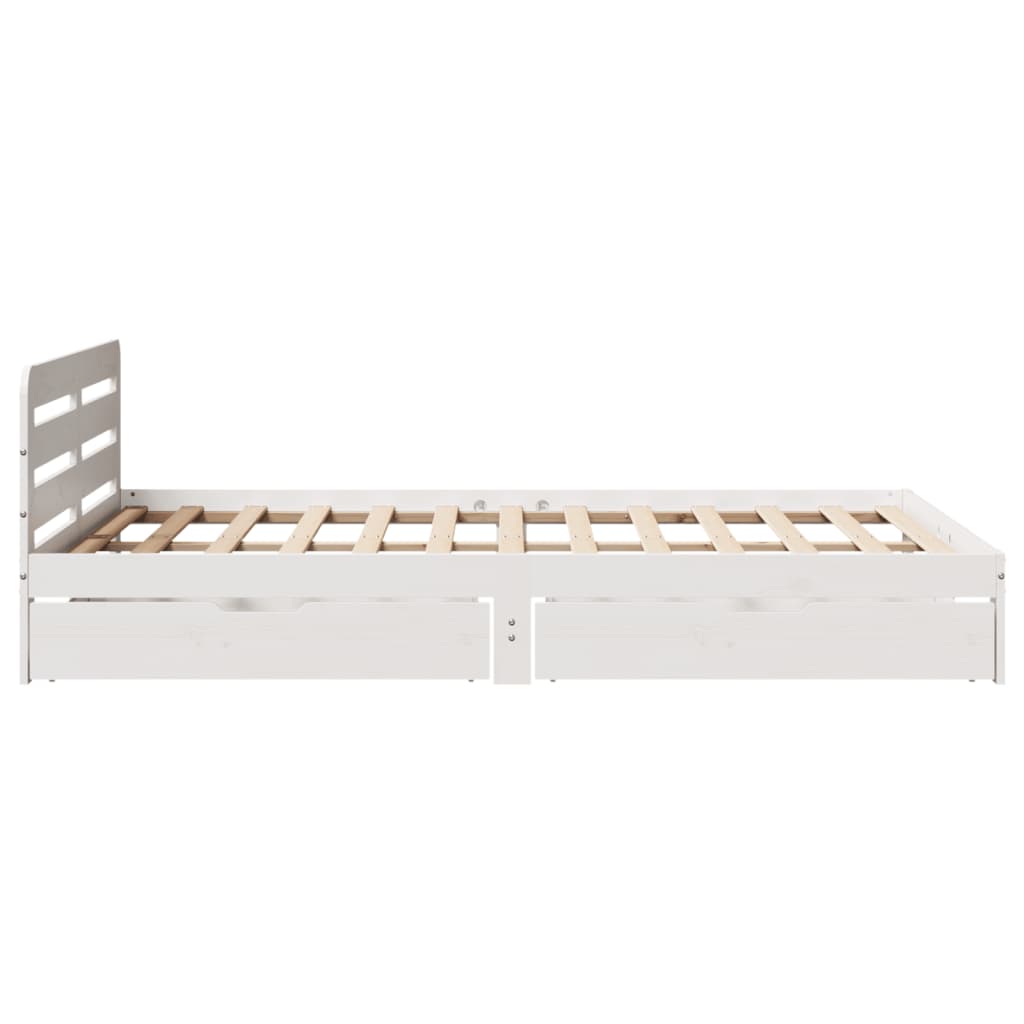 Bed Frame without Mattress White 140x200 cm Solid Wood Pine