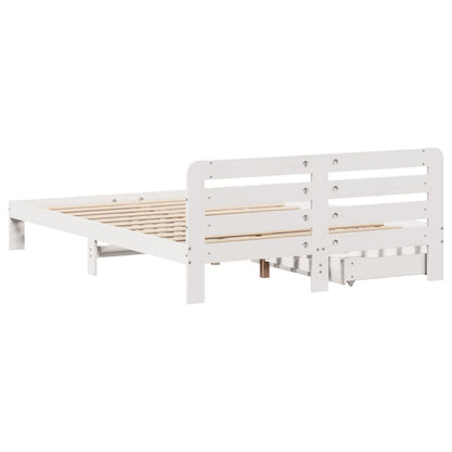 Bed Frame without Mattress White 140x200 cm Solid Wood Pine