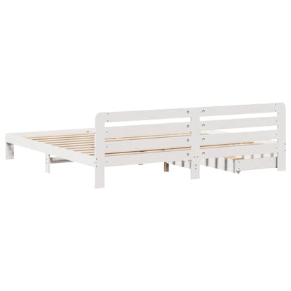 Bed Frame without Mattress White 180x200 cm Super King Solid Wood Pine