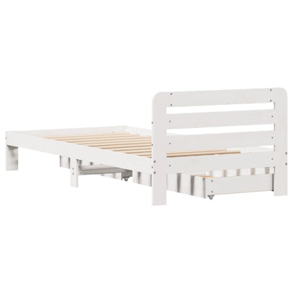 Bed Frame without Mattress White 75x190 cm Small Single Solid Wood Pine