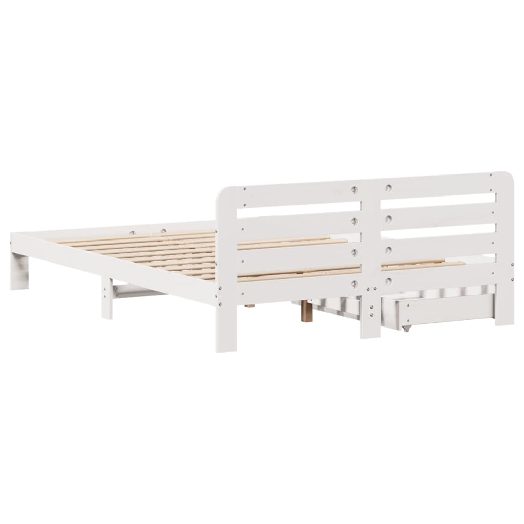 Bed Frame without Mattress White 120x190 cm Small Double Solid Wood Pine