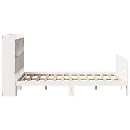 Bookcase Bed without Mattress White 120x190 cm Small Double Solid Wood Pine