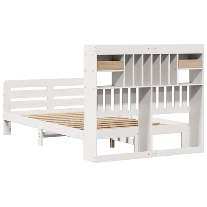 Bookcase Bed without Mattress White 120x190 cm Small Double Solid Wood Pine