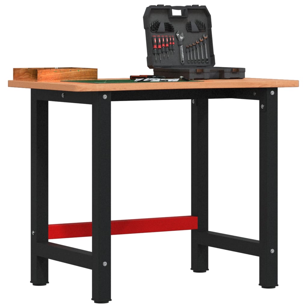 Workbench 100x(55-60)x81.5 cm Solid Wood Beech