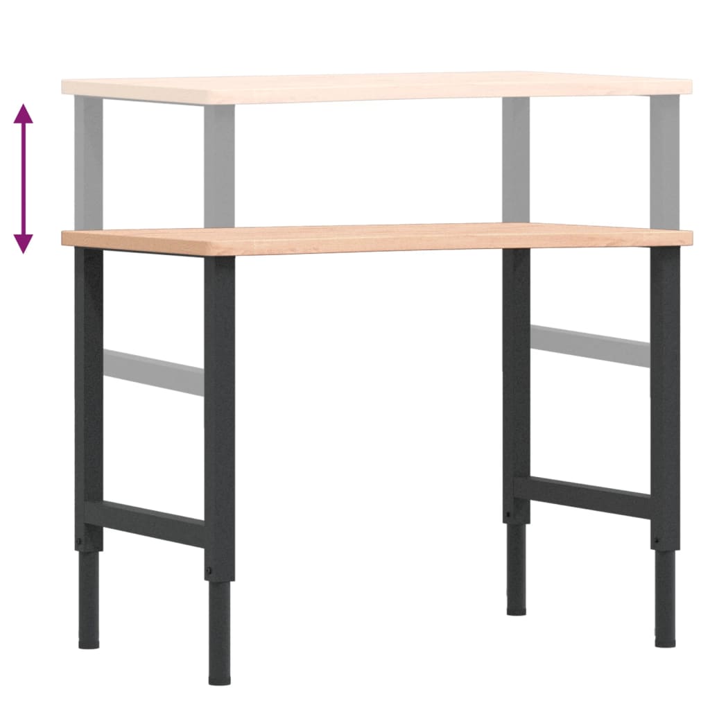 Workbench 100x(55-60)x(71.5-98) cm Solid Wood Beech