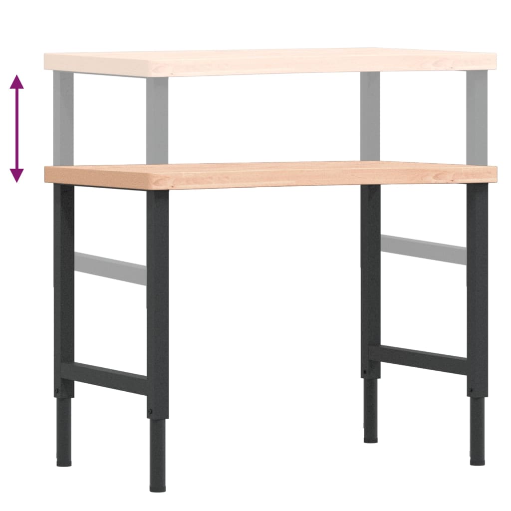 Workbench 100x(55-60)x(73-99.5) cm Solid Wood Beech