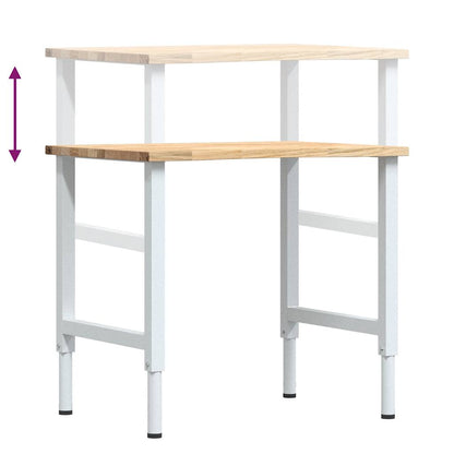 Workbench 80x60x(71.5-98) cm Solid Wood Oak