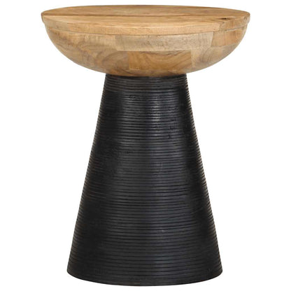 Side Table Black Ø37x45 cm Solid Wood Mango