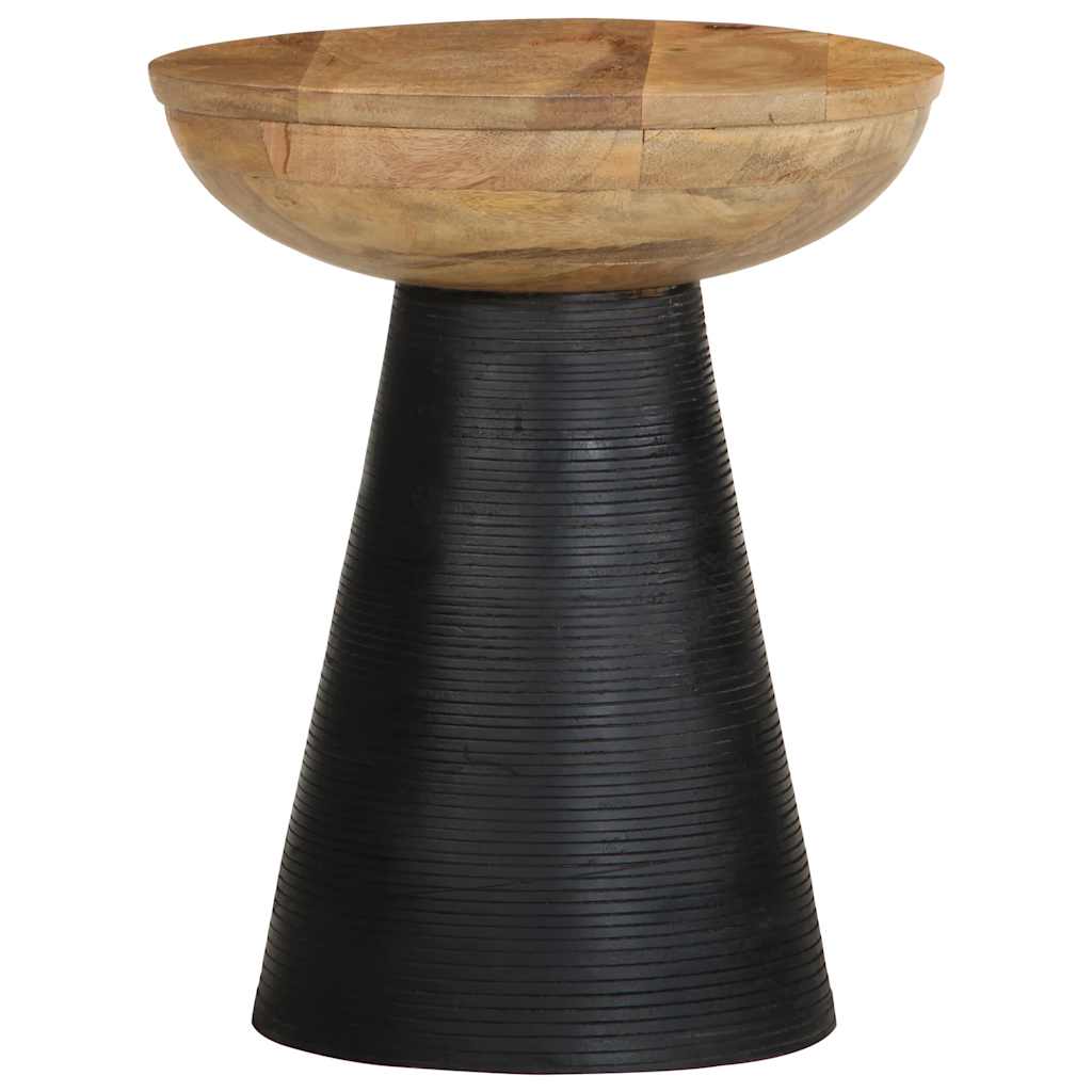 Side Table Black Ø37x45 cm Solid Wood Mango