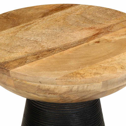 Side Table Black Ø37x45 cm Solid Wood Mango