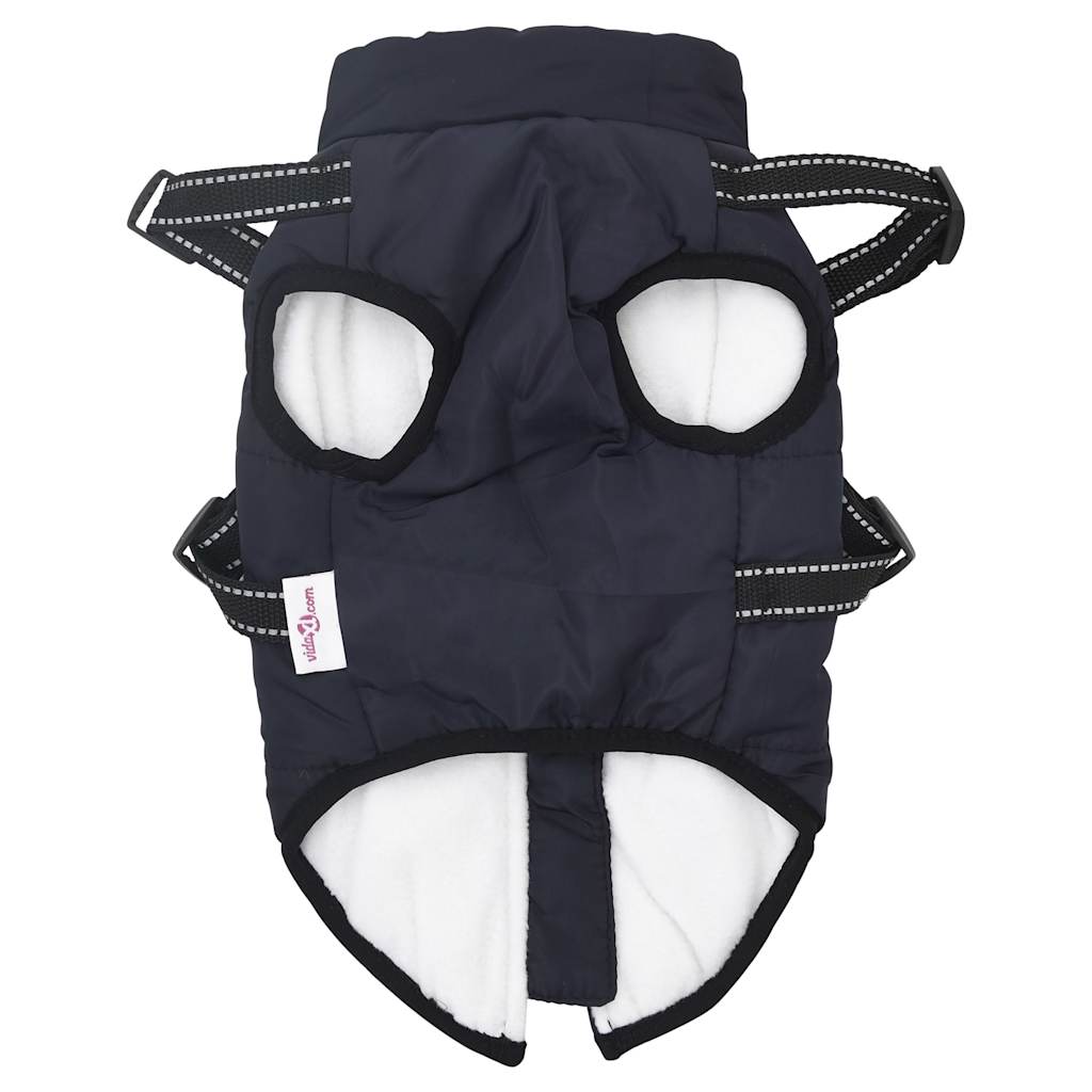 Dog Coat with Harness Waterproof Reflective Navy Blue M