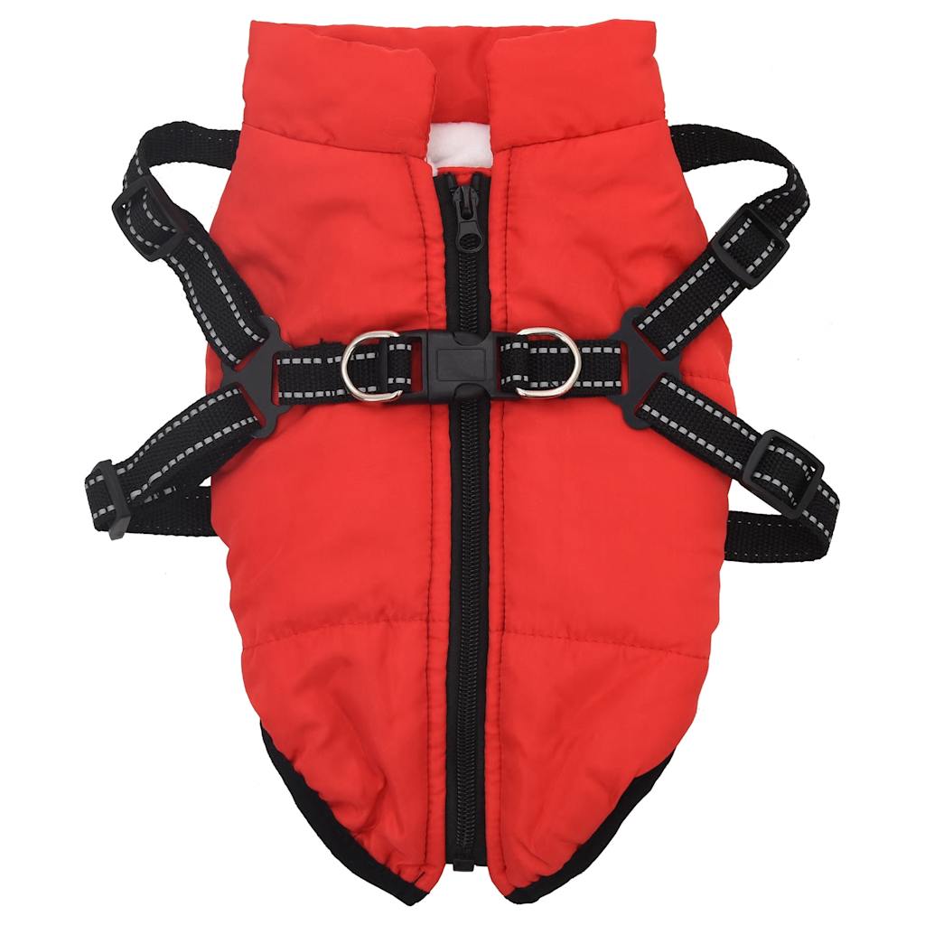 Dog Coat with Harness Waterproof Reflective Red 2XL