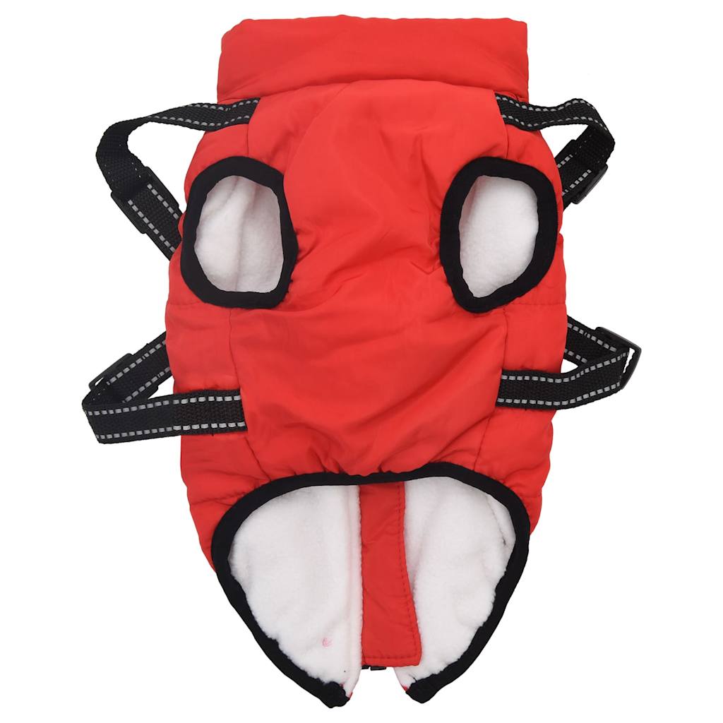 Dog Coat with Harness Waterproof Reflective Red 2XL