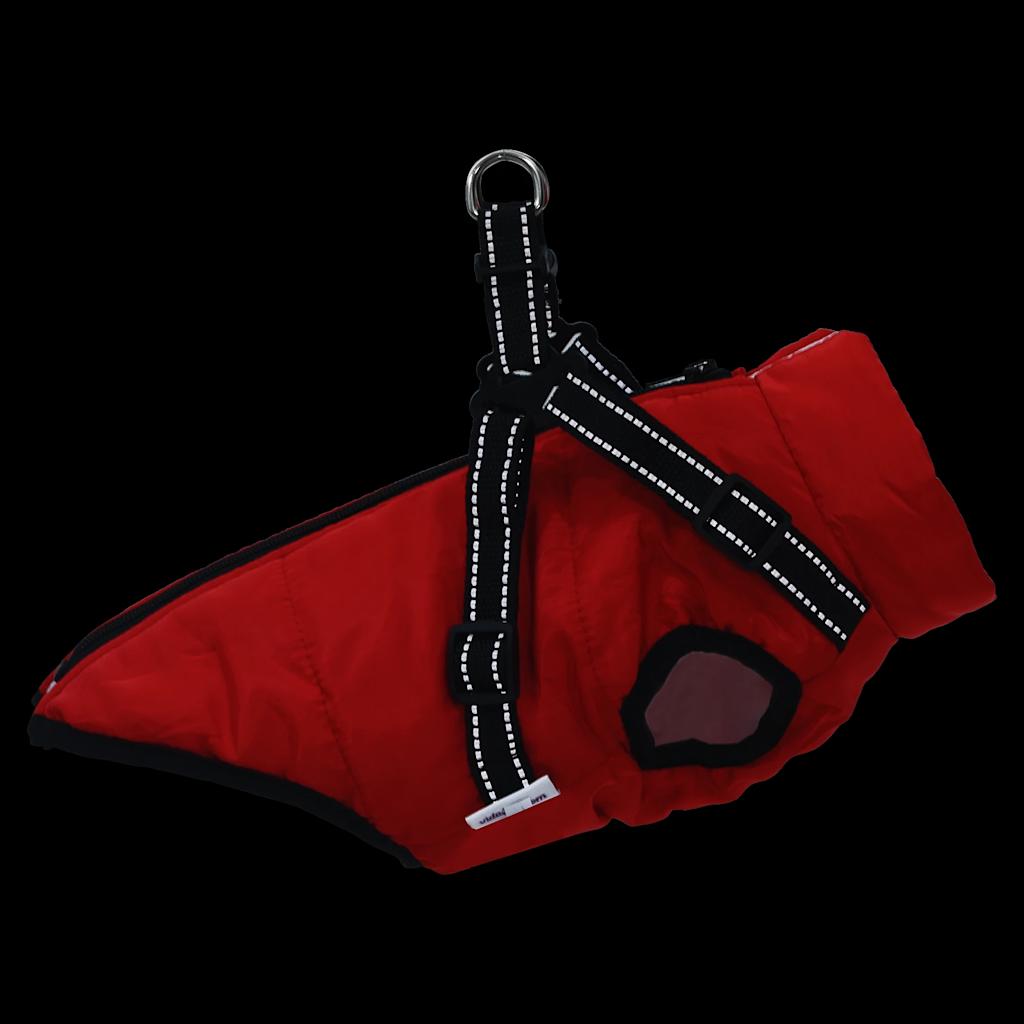 Dog Coat with Harness Waterproof Reflective Red 2XL