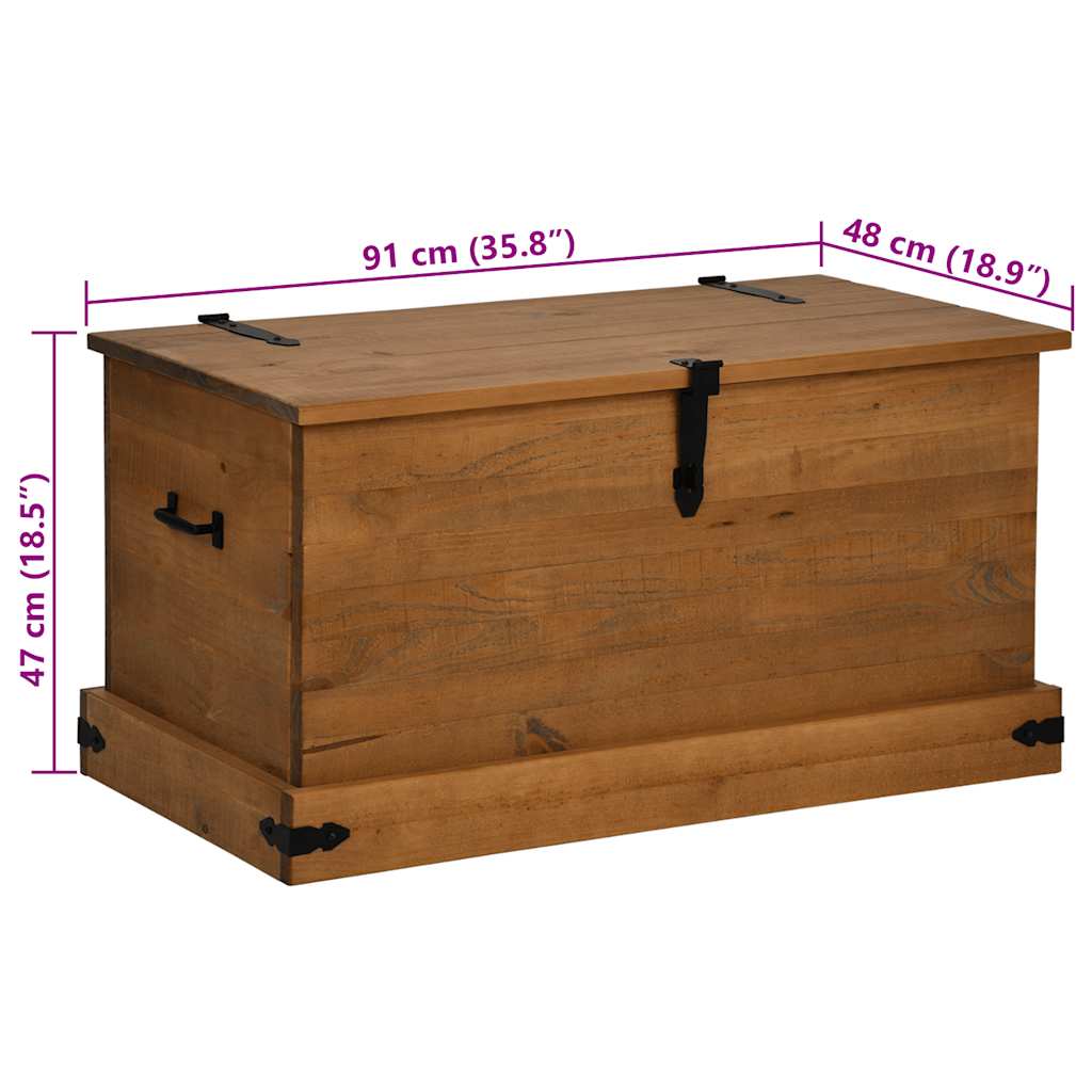 Storage Chest HALDEN 91x48x47 cm Solid Wood Pine