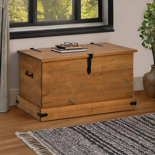 Storage Chest HALDEN 91x48x47 cm Solid Wood Pine