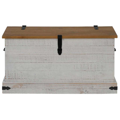 Storage Chest HALDEN White 91x48x47 cm Solid Wood Pine