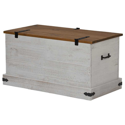 Storage Chest HALDEN White 91x48x47 cm Solid Wood Pine