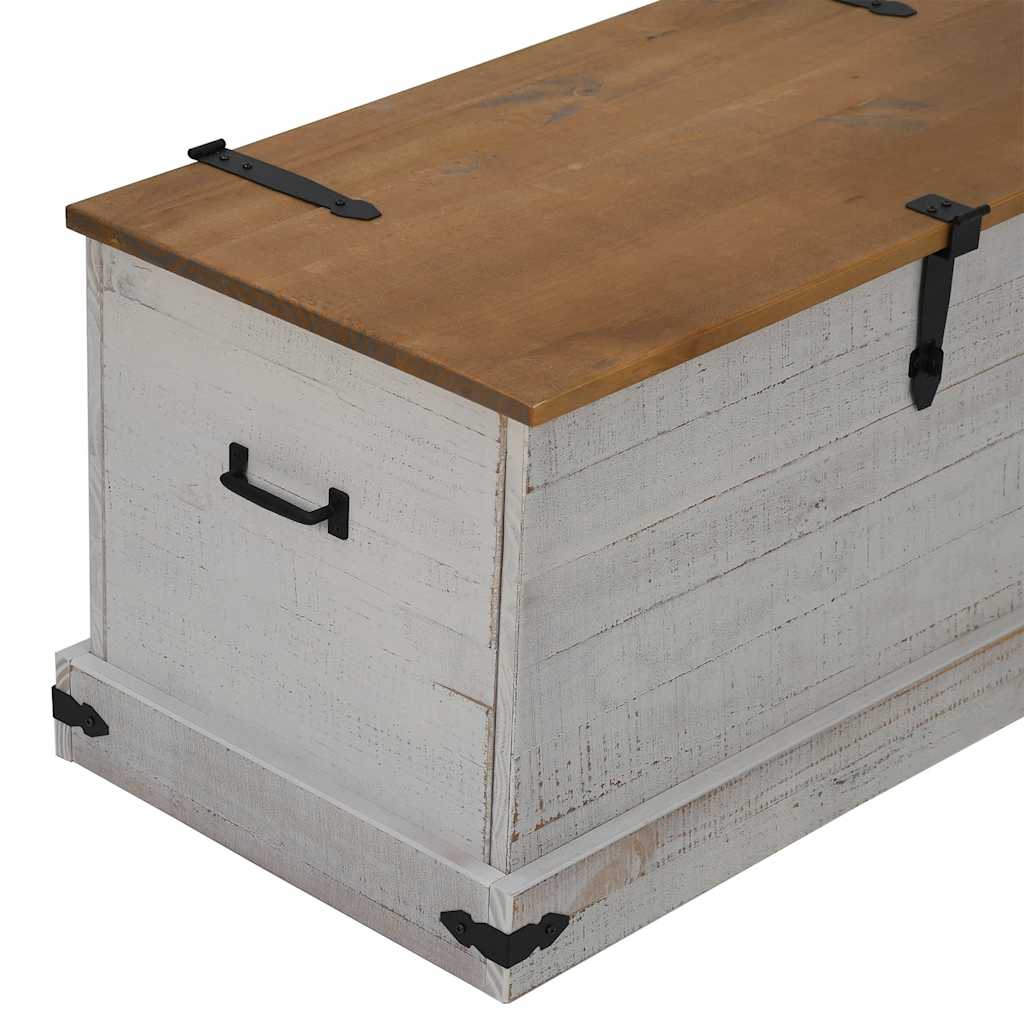 Storage Chest HALDEN White 91x48x47 cm Solid Wood Pine