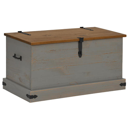 Storage Chest HALDEN Grey 91x48x47 cm Solid Wood Pine