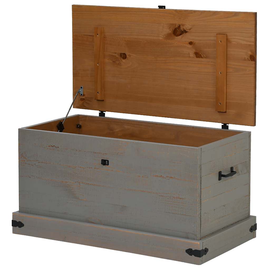 Storage Chest HALDEN Grey 91x48x47 cm Solid Wood Pine