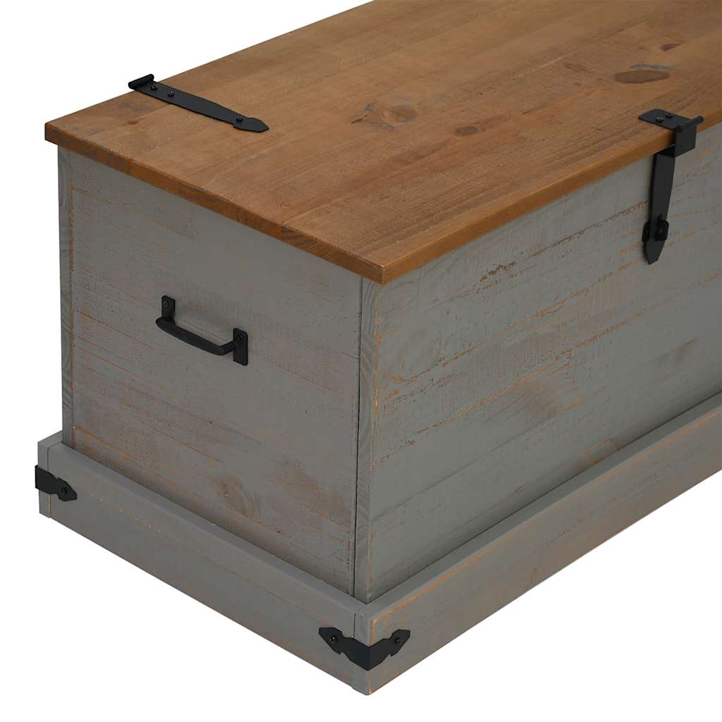 Storage Chest HALDEN Grey 91x48x47 cm Solid Wood Pine