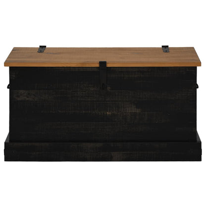 Storage Chest HALDEN Black 91x48x47 cm Solid Wood Pine