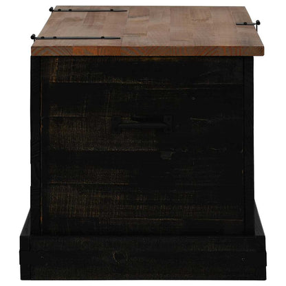 Storage Chest HALDEN Black 91x48x47 cm Solid Wood Pine