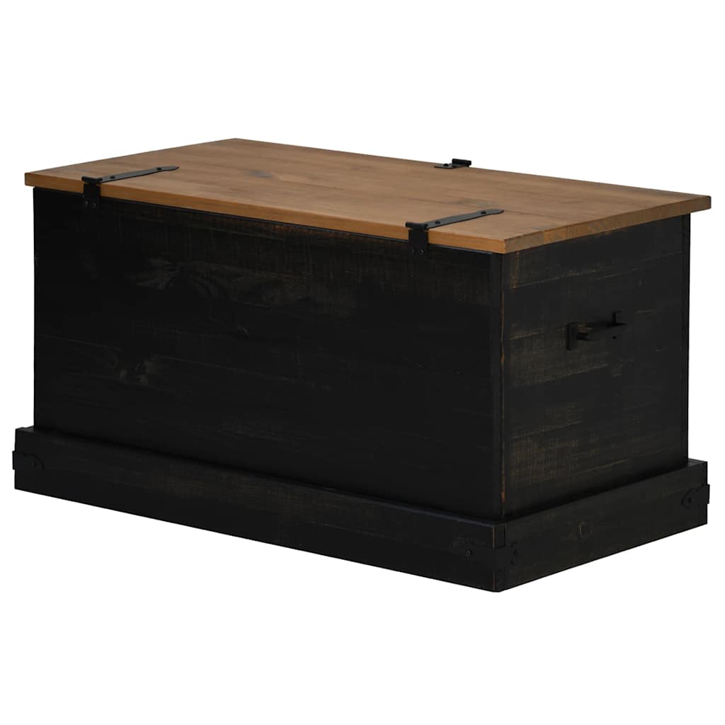 Storage Chest HALDEN Black 91x48x47 cm Solid Wood Pine