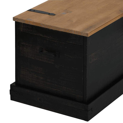 Storage Chest HALDEN Black 91x48x47 cm Solid Wood Pine