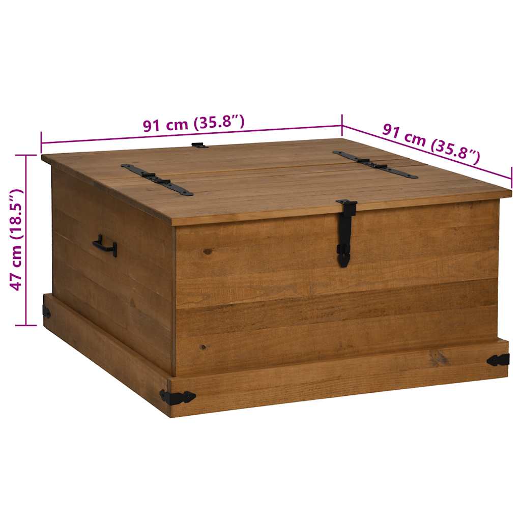 Storage Chest HALDEN 91x91x47 cm Solid Wood Pine