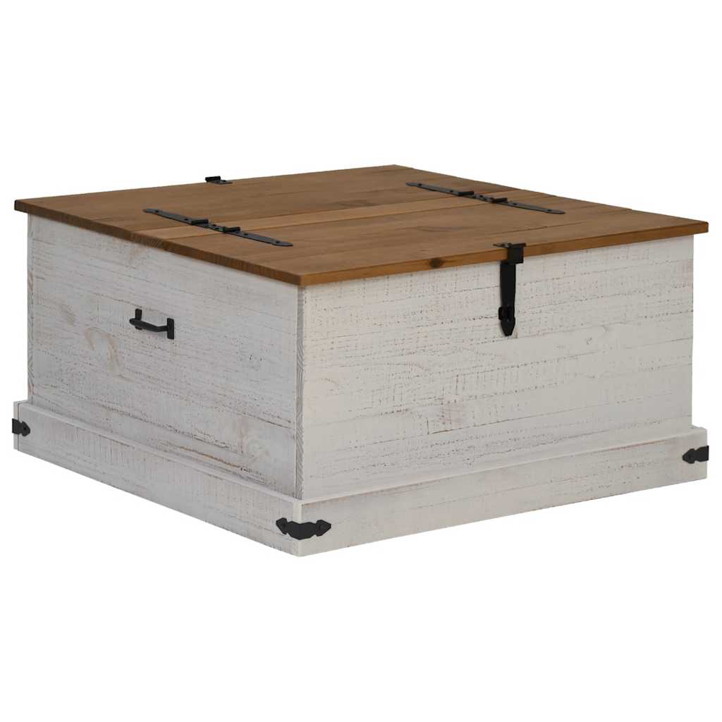 Storage Chest HALDEN White 91x91x47 cm Solid Wood Pine