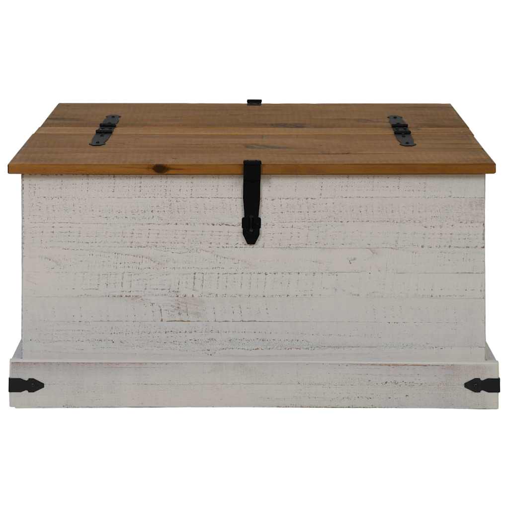 Storage Chest HALDEN White 91x91x47 cm Solid Wood Pine