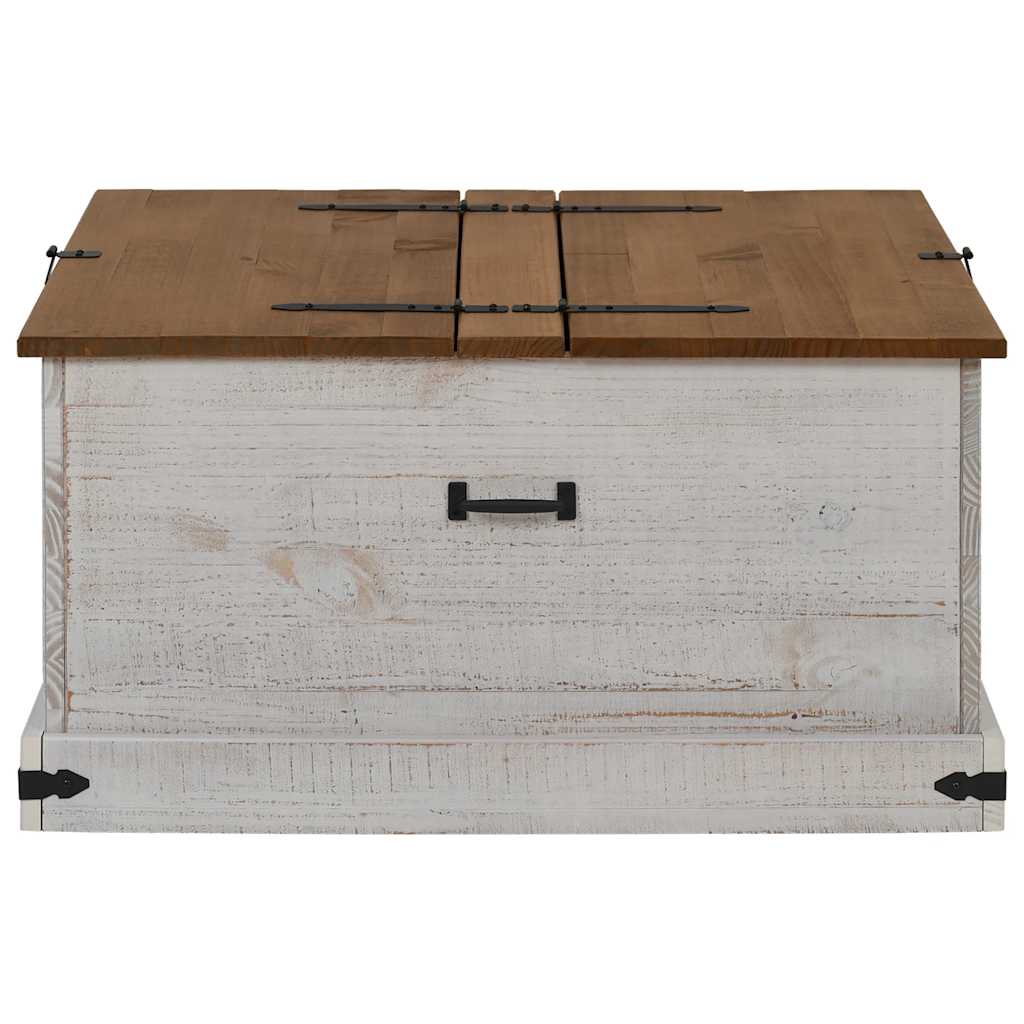 Storage Chest HALDEN White 91x91x47 cm Solid Wood Pine