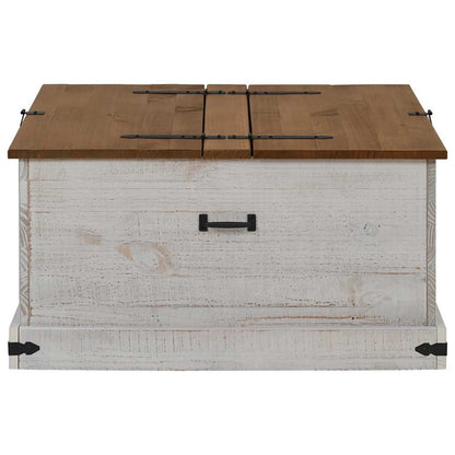 Storage Chest HALDEN White 91x91x47 cm Solid Wood Pine