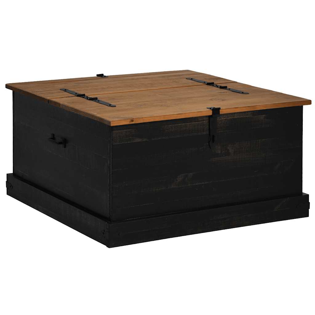 Storage Chest HALDEN Black 91x91x47 cm Solid Wood Pine