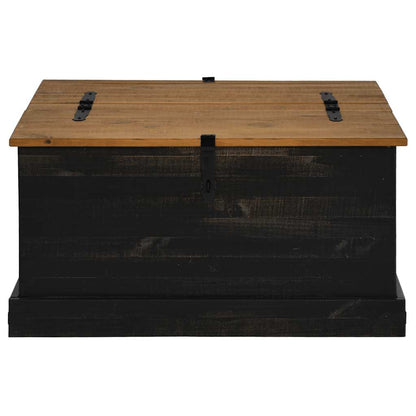 Storage Chest HALDEN Black 91x91x47 cm Solid Wood Pine