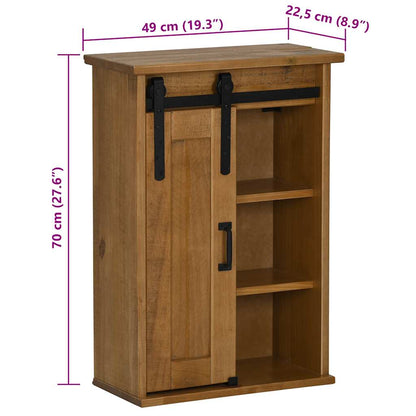 Hanging Cabinet HALDEN with Sliding Door 49x22.5x70 cm Pine