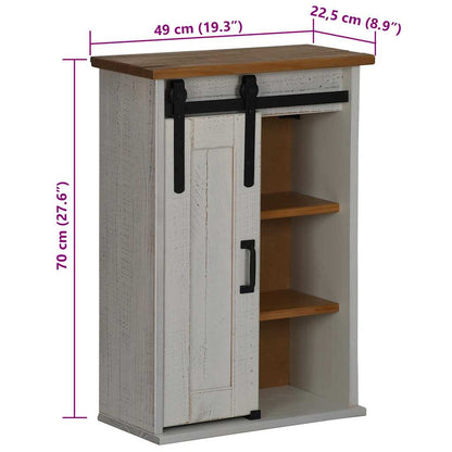 Hanging Cabinet HALDEN with Sliding Door White 49x22.5x70 cm Pine