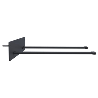 Garden Tool Storage Racks Wall Mounted 2 pcs Black Steel