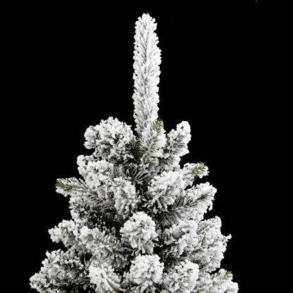 Artificial Slim Christmas Tree with Flocked Snow 150 cm PVC&PE