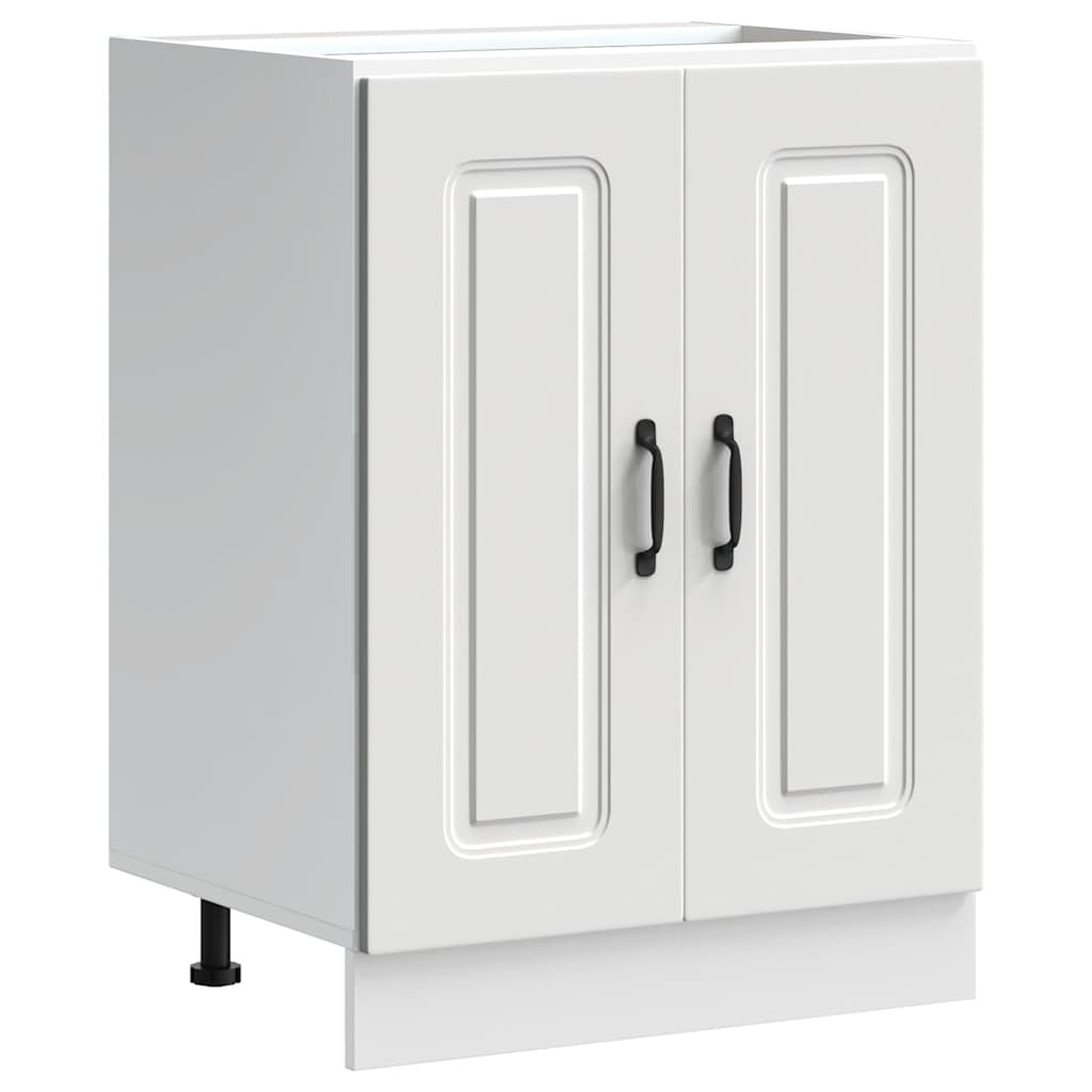 Sink Base Cabinet Kalmar White 60x46x81.5 cm Engineered Wood