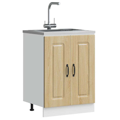 Sink Base Cabinet Kalmar Sonoma Oak 60x46x81.5 cm Engineered Wood