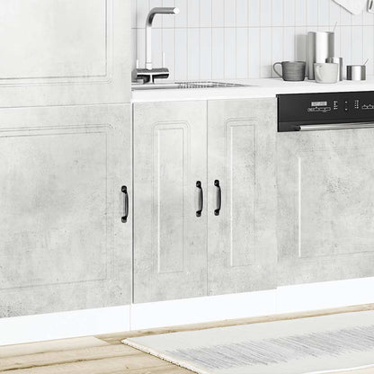 Sink Base Cabinet Kalmar Concrete Grey 60x46x81.5 cm Engineered Wood