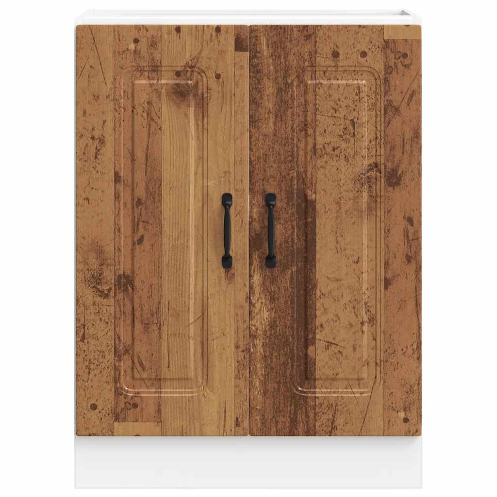 Sink Base Cabinet Kalmar Old Wood 60x46x81.5 cm Engineered Wood